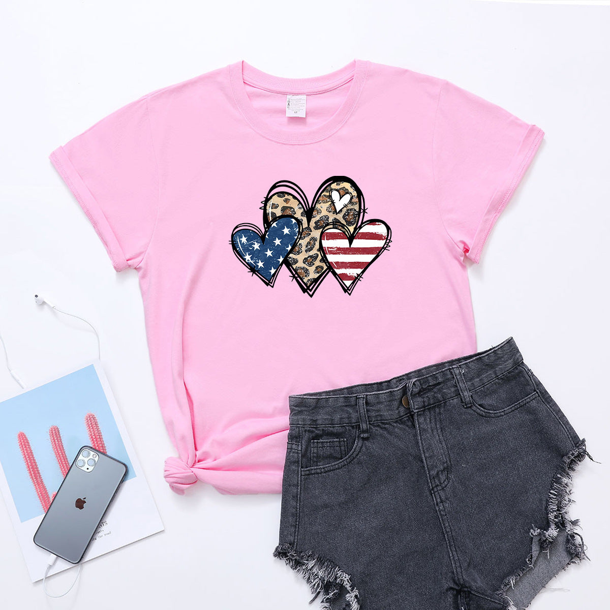 Star Stripes Independence Day Short Sleeve Top