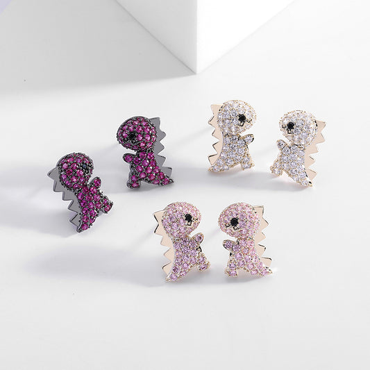 Dinosaur Zircon Earrings