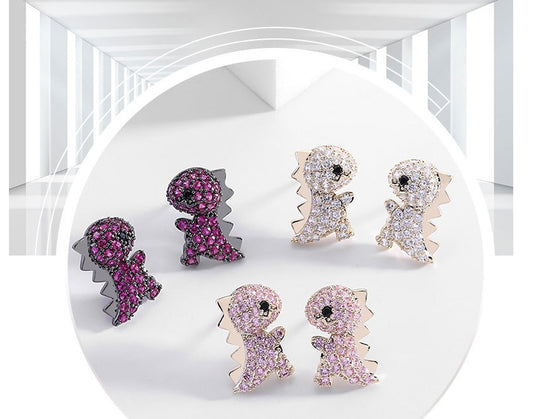 Dinosaur Zircon Earrings
