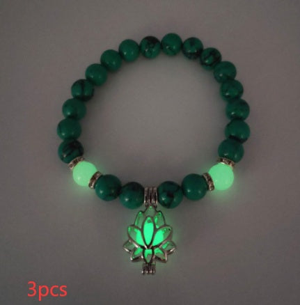 Luminous Lotus Natural Energy Stone Bracelet