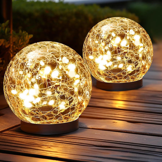Solar “Cracked Orb” Landscape Lights