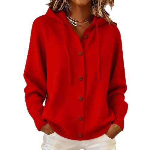 Womens American-style Relaxed-fit Cardigan Hoodie